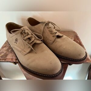 Tommy Hilifingr leather Cream Oxford Shoes with Suede Material and Sturdy Sole